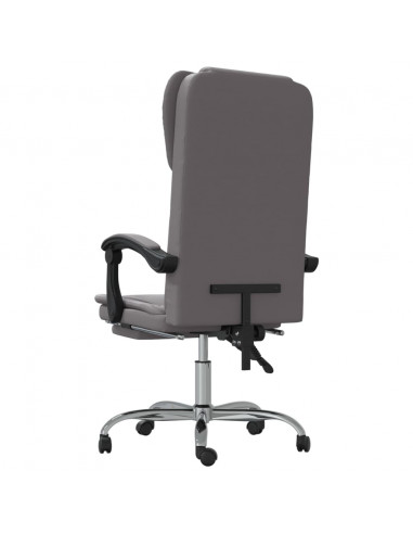 Poltrona da Ufficio Reclinabile Grigia in Similpelle
