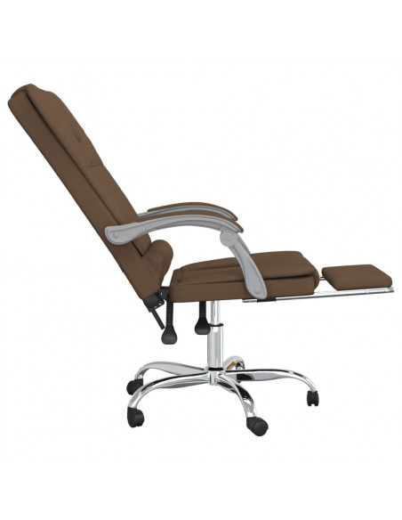 Sedia da Ufficio Massaggio Reclinabile Marrone in Tessuto