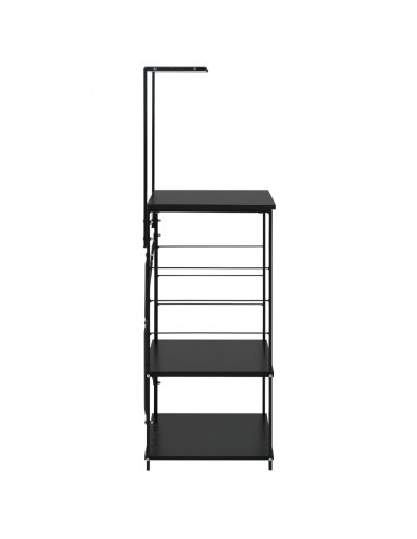 Mobile per Microonde Nero 60x39,6x123 cm Legno Multistrato