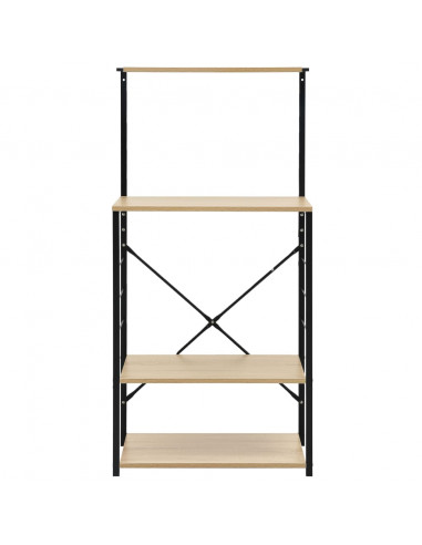 Mobile Microonde Nero e Rovere 60x39,6x123cm Legno Multistrato