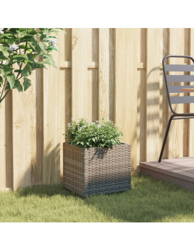 Fioriera da Giardino Grigia 36x30x32 cm in Polyrattan