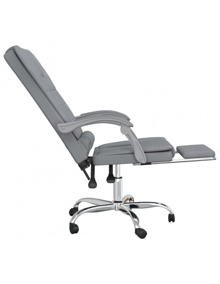 Sedia da Ufficio Massaggio Reclinabile Grigio chiaro in Tessuto