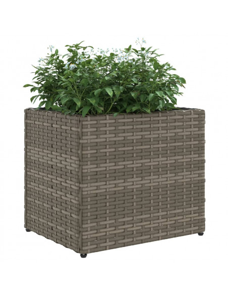 Fioriera da Giardino Grigia 36x30x32 cm in Polyrattan