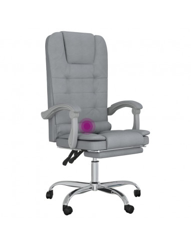 Sedia da Ufficio Massaggio Reclinabile Grigio chiaro in Tessuto
