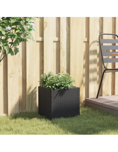 Fioriera da Giardino Nera 36x30x32 cm in Polyrattan
