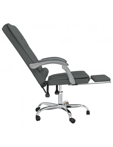 Sedia da Ufficio Massaggio Reclinabile Grigio Scuro in Tessuto