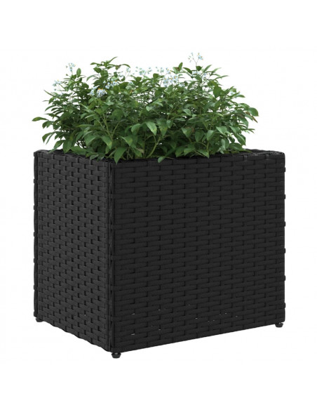 Fioriera da Giardino Nera 36x30x32 cm in Polyrattan