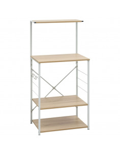 Mobile Microonde Bianco Rovere 60x39,6x123cm Legno Multistrato 2