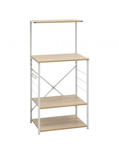 Mobile Microonde Bianco Rovere 60x39,6x123cm Legno Multistrato