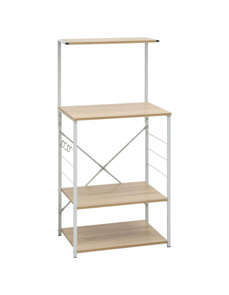 Mobile Microonde Bianco Rovere 60x39,6x123cm Legno Multistrato