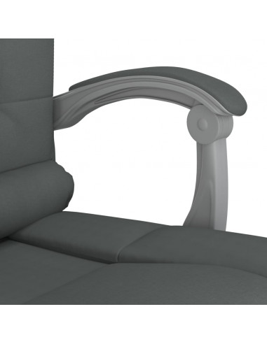 Sedia da Ufficio Massaggio Reclinabile Grigio Scuro in Tessuto