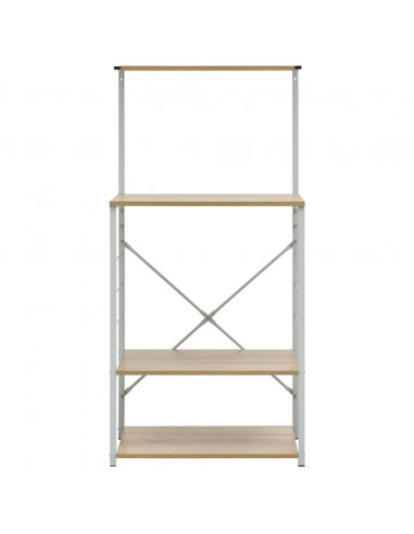 Mobile Microonde Bianco Rovere 60x39,6x123cm Legno Multistrato