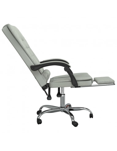 Sedia da Ufficio Massaggio Reclinabile Grigio chiaro in Velluto