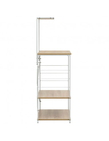 Mobile Microonde Bianco Rovere 60x39,6x123cm Legno Multistrato