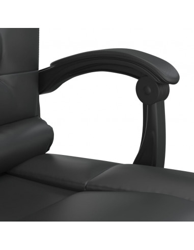 Poltrona da Ufficio Massaggiante Reclinabile Nera in Similpelle