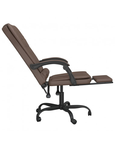 Poltrona da Ufficio Massaggiante Reclinabile marrone Similpelle