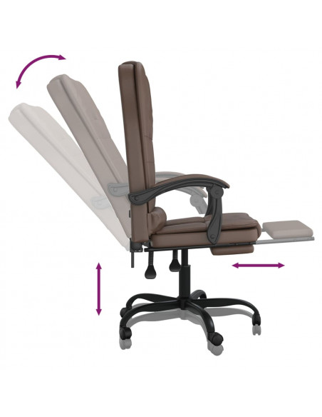 Poltrona da Ufficio Massaggiante Reclinabile marrone Similpelle