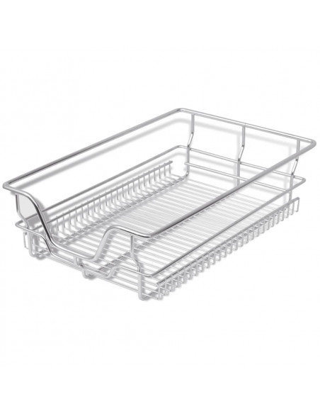 Cestelli a Rete Scorrevoli 2 pz Argento 400 mm