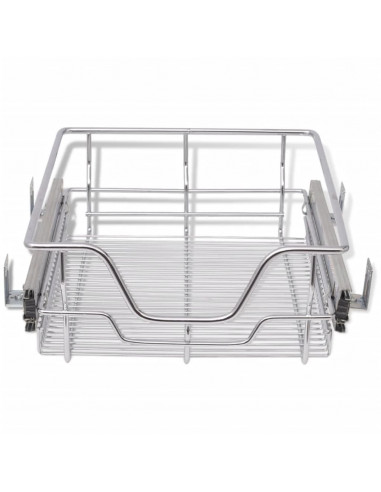 Cestelli a Rete Scorrevoli 2 pz Argento 400 mm