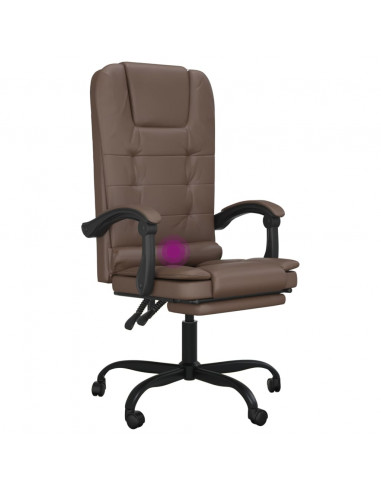Poltrona da Ufficio Massaggiante Reclinabile marrone Similpelle