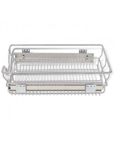 Cestelli a Rete Scorrevoli 2 pz Argento 400 mm