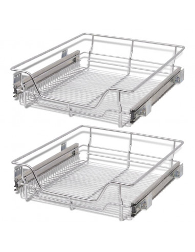 Cestelli a Rete Estraibili 2 pz 500 mm Argentati