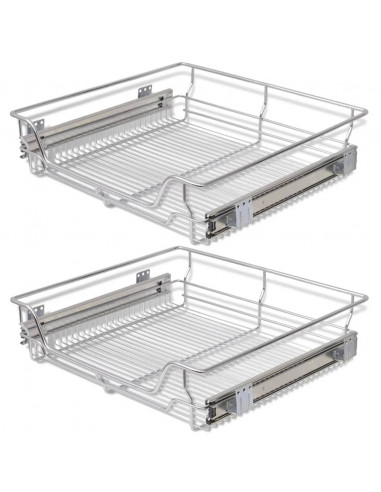 Cestelli a Rete Estraibili 2 pz 600 mm Argentati