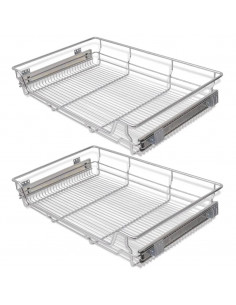 Cestelli a Rete Estraibili 2 pz 800 mm Argentati 2