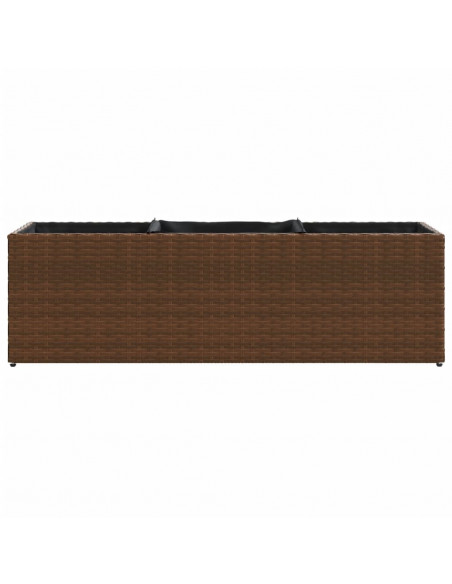 Fioriera da Giardino con 3 Vasi Marrone 105x30x32 cm Polyrattan