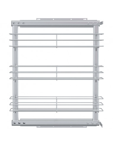 Cestino da Cucina in Rete a 3 Livelli Argento 47x15,5x55,5 cm