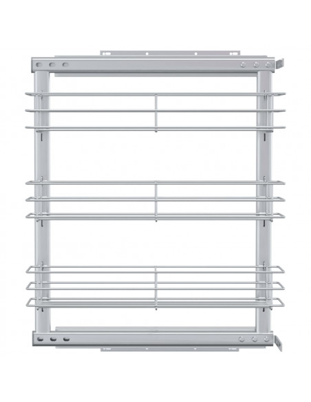 Cestino da Cucina in Rete a 3 Livelli Argento 47x15,5x55,5 cm