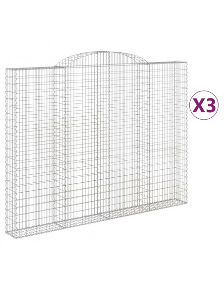Cesti Gabbioni ad Arco 3 pz 300x30x220/240 cm Ferro Zincato