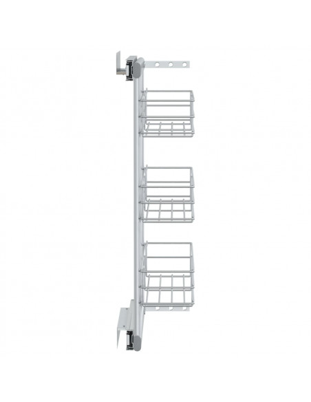 Cestino da Cucina in Rete a 3 Livelli Argento 47x15,5x55,5 cm