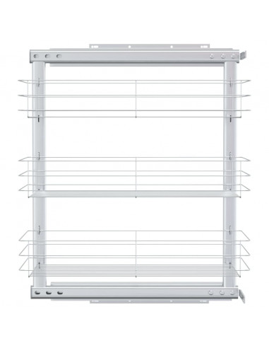 Cestino da Cucina in Rete a 3 Livelli Argento 47x25x56 cm