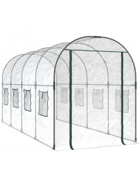 Serra Trasparente 160x400x190 cm PVC Acciaio Verniciato Polvere
