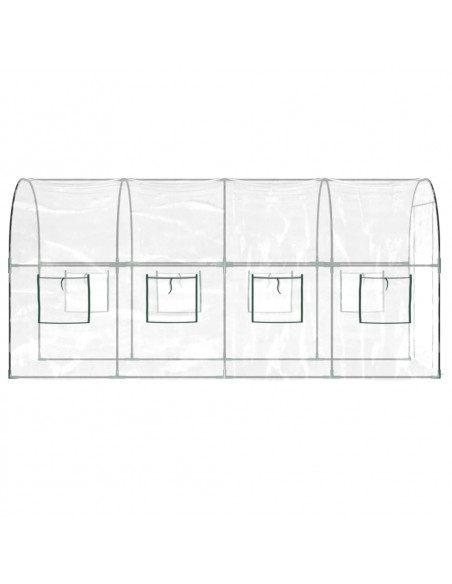 Serra Trasparente 160x400x190 cm PVC Acciaio Verniciato Polvere