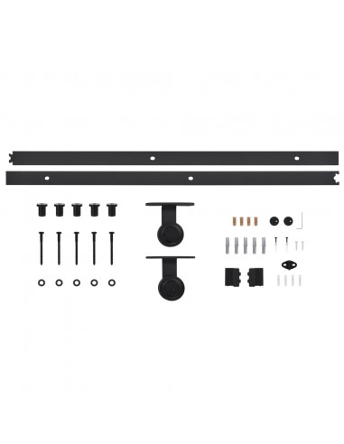 Porta Scorrevole con Set Hardware 80x210 cm Legno Massello Pino