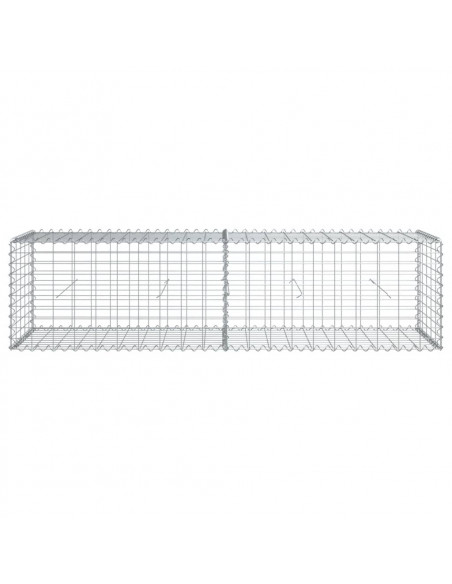 Cesto Gabbione con Copertura 200x50x50 cm Ferro Zincato