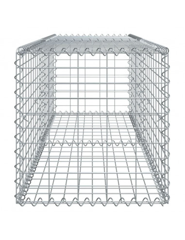 Cesto Gabbione con Copertura 200x50x50 cm Ferro Zincato