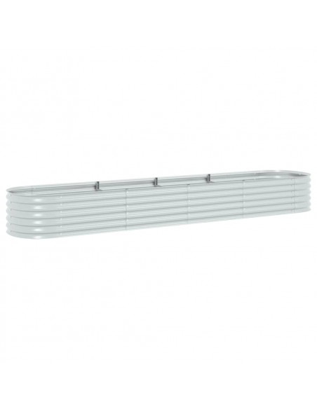 Letto Rialzato Giardino 400x80x44 cm in Acciaio Zincato Argento