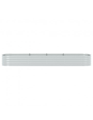Letto Rialzato Giardino 400x80x44 cm in Acciaio Zincato Argento