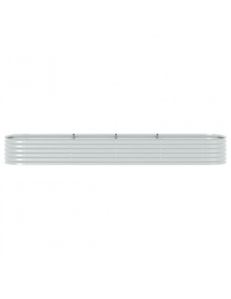 Letto Rialzato Giardino 400x80x44 cm in Acciaio Zincato Argento