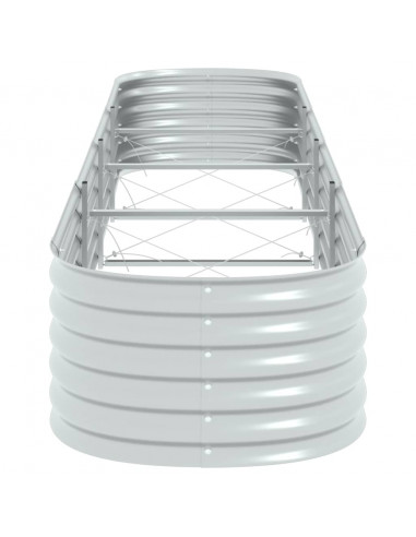 Letto Rialzato Giardino 400x80x44 cm in Acciaio Zincato Argento