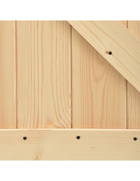 Porta Scorrevole con Set Hardware 80x210 cm Legno Massello Pino
