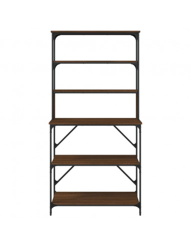 Scaffale Cucina 6Ripiani Rovere Marrone 90x40x180cm Multistrato