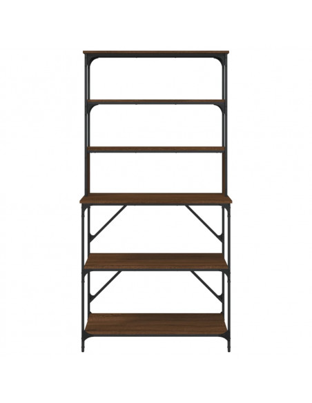 Scaffale Cucina 6Ripiani Rovere Marrone 90x40x180cm Multistrato