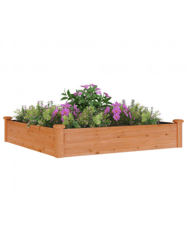 Fioriera da Giardino Fodera Marrone 120x120x25cm Massello Abete