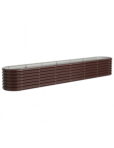 Letto Giardino Acciaio Verniciato a Polvere 260x40x36cm Marrone