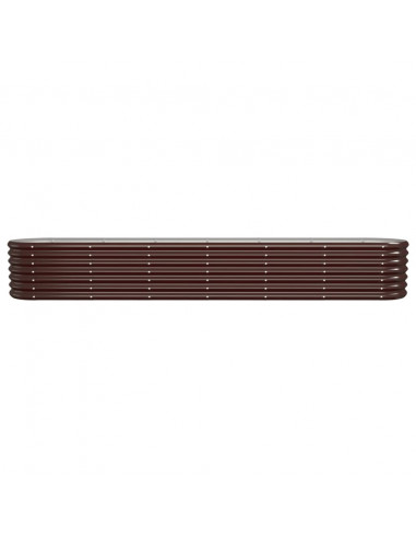 Letto Giardino Acciaio Verniciato a Polvere 260x40x36cm Marrone