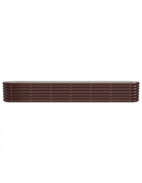 Letto Giardino Acciaio Verniciato a Polvere 260x40x36cm Marrone